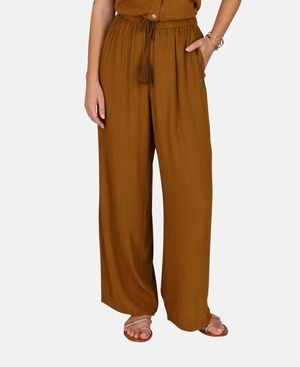 Pantalon Les Tropeziennes MURI Fluid Camel Femme|APCD-41476629